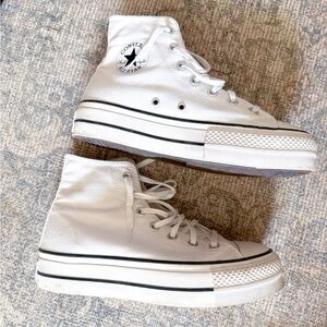 Converse White High-Top Platform Sneakers
